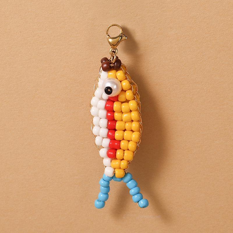 European Style Beaded Fish Keychain - Colorful, Handmade, Trendy Accessory for Car Keys