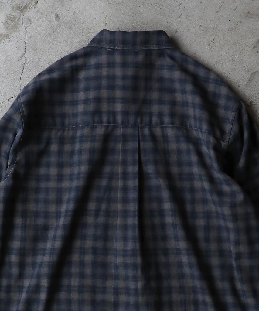 SLOWACID Garment Dyed Check Shirt [Blue]