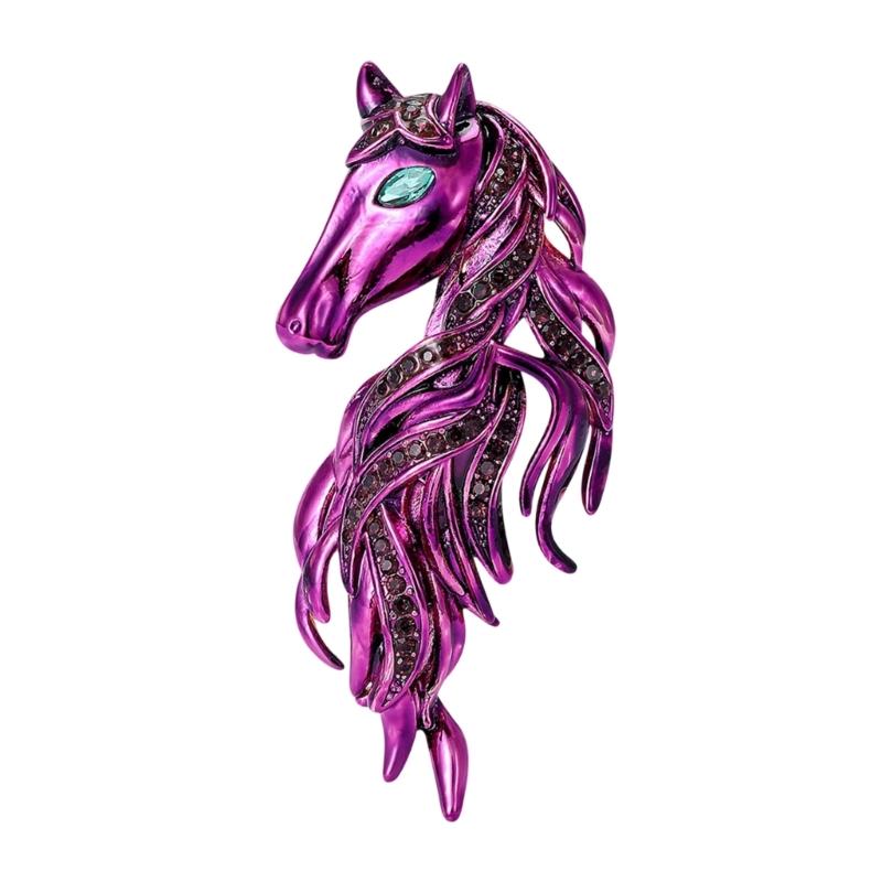 Handcraft Horse Head Brooch Portable Alloy Accessory for Casual Formal Outfits