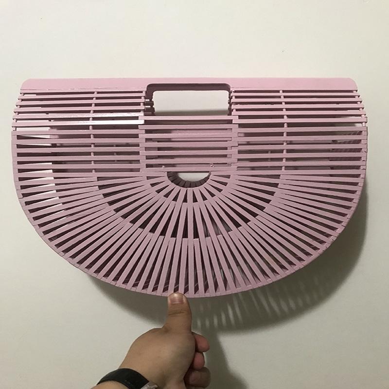 Модная бамбуковая сумка-тоут в форме полумесяца для женщин с вместительными отделениями и натуральным стилем