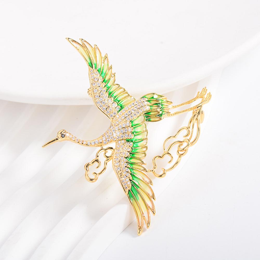 Crystal Crane Bird Brooches Rhinestone Phoenix Brooch Pin Wedding Jewelry Gifts