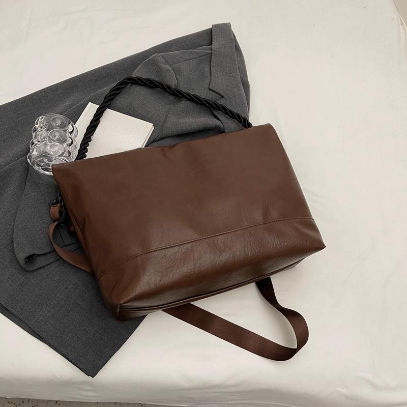 Дизайнерские большие сумки через плечо из искусственной кожи с веревочной ручкой для женщин, весна 2024 года, дизайнерская женская сумка на плечо, сумки