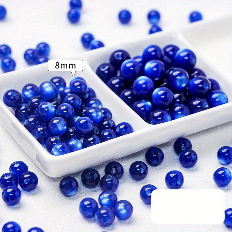 100 шт. бусины из смолы с имитацией кошачьего глаза, круглые бусины, ожерелья из бисера ручной работы, браслеты, серьги, ювелирные аксессуары