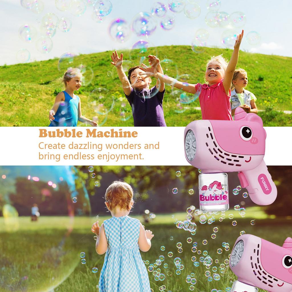 Детская электрическая мыльная машина Light Bubble полностью автоматическая мультяшная игрушка для выдувания пузырей