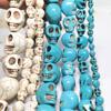 DIY Skull Shape 15*18 mm Howlite Dyed Stone Mix-color Turquoise Carved Skull Shape Loose Beads ,For DIY Jewelry Making