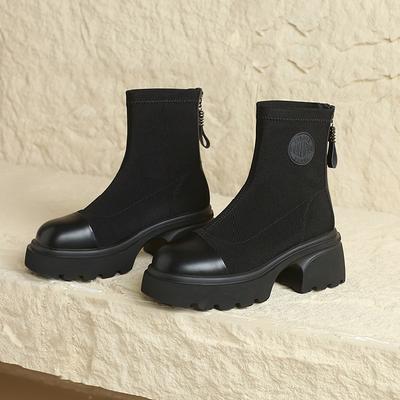 Модные британские эластичные сапоги женские дизайнерские туфли на мягкой подошве с увеличенной платформой модные новые дизайнерские ботильоны женские