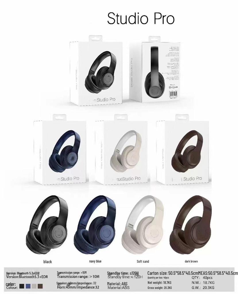 Studio Pro Bluetooth Wireless Headphones - Ideal for Beats System & Recording Engineers