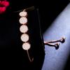 CMM Simple Style Tiny Zircon Round Shaped Rose Gold Color/Silver Color Adjustable Bracelet Bangle for Women