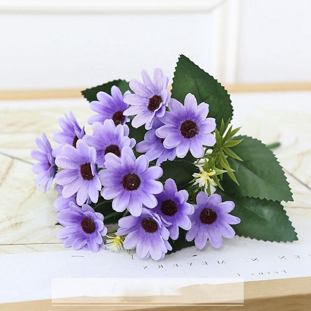 15 Heads Simulated Decorative Daisies Multicolors Chrysanthemum False Flower  Home Decoration