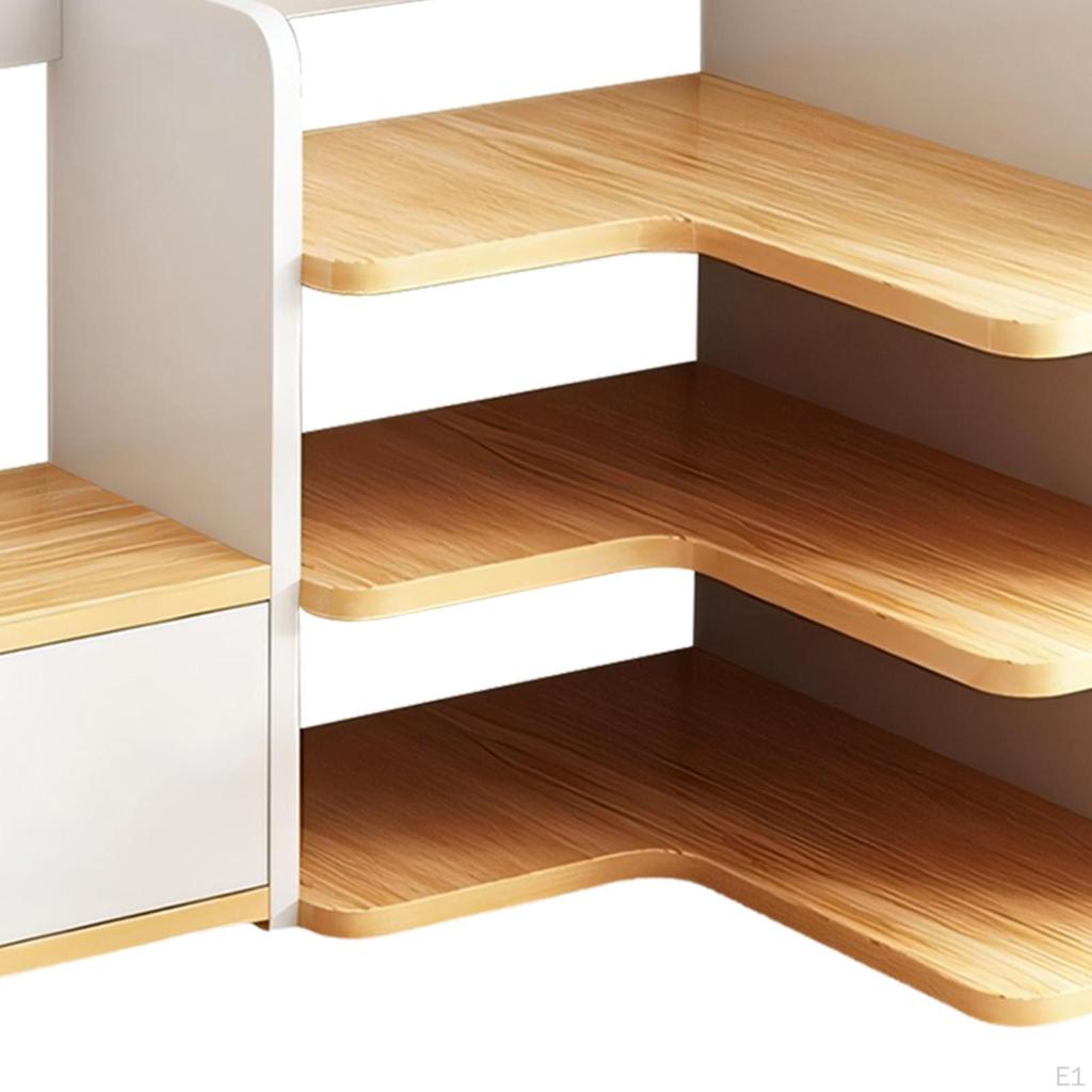 Desktop Corner Bookshelf Desk Organizer Multifunction 3 Tier Shelving for