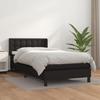 3130751 vidaXL Bed with Box Spring and Mattress Black 90x190 Cm Faux Leather
