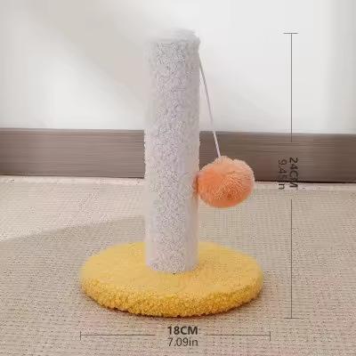 Simple Style Cat Climbing Tower Single Layer Design Plush Top Sisal Scratching Post Lightweight and Convenient for Daily Use
