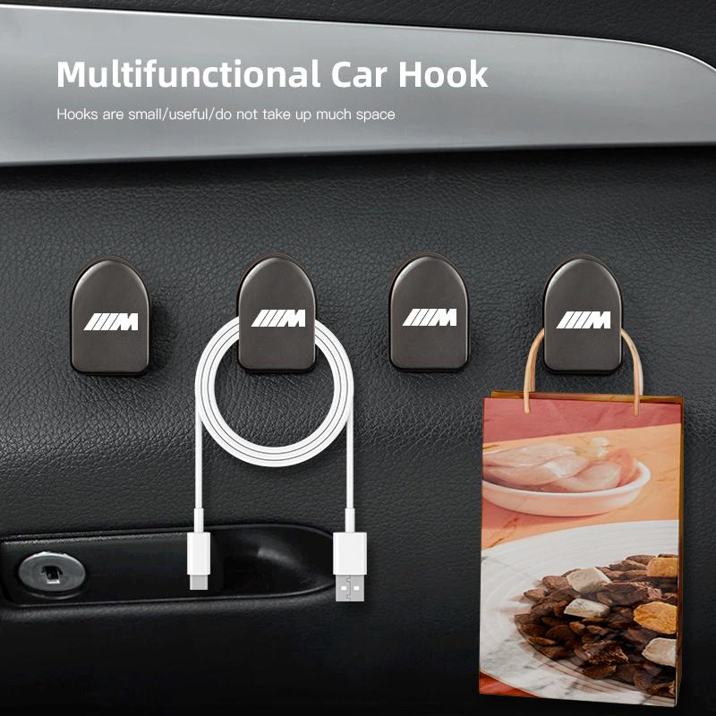 1/2pcs Car Seat Back Aluminum Alloy Hooks Portable Storage Holder Sticker For BMW X1 X2 X3 X5 X4 X6 X7 iX3 F20 F10 F07 E70 E46 E