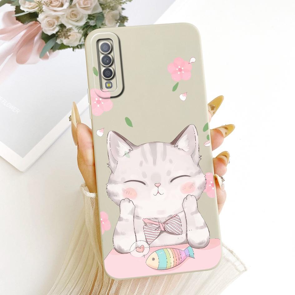 For Samsung Galaxy A7 2018 Case A750 SM-A750F Cover Lovely Cartoon Cat Soft Silicone Protection Shell For Samsung A7 2018 Bumper