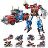 Robot Building Toy Set, Including 2 Transforming Robot Building Kit, Truck Soldier Overrun Soldier, Construction Truck Blocks To