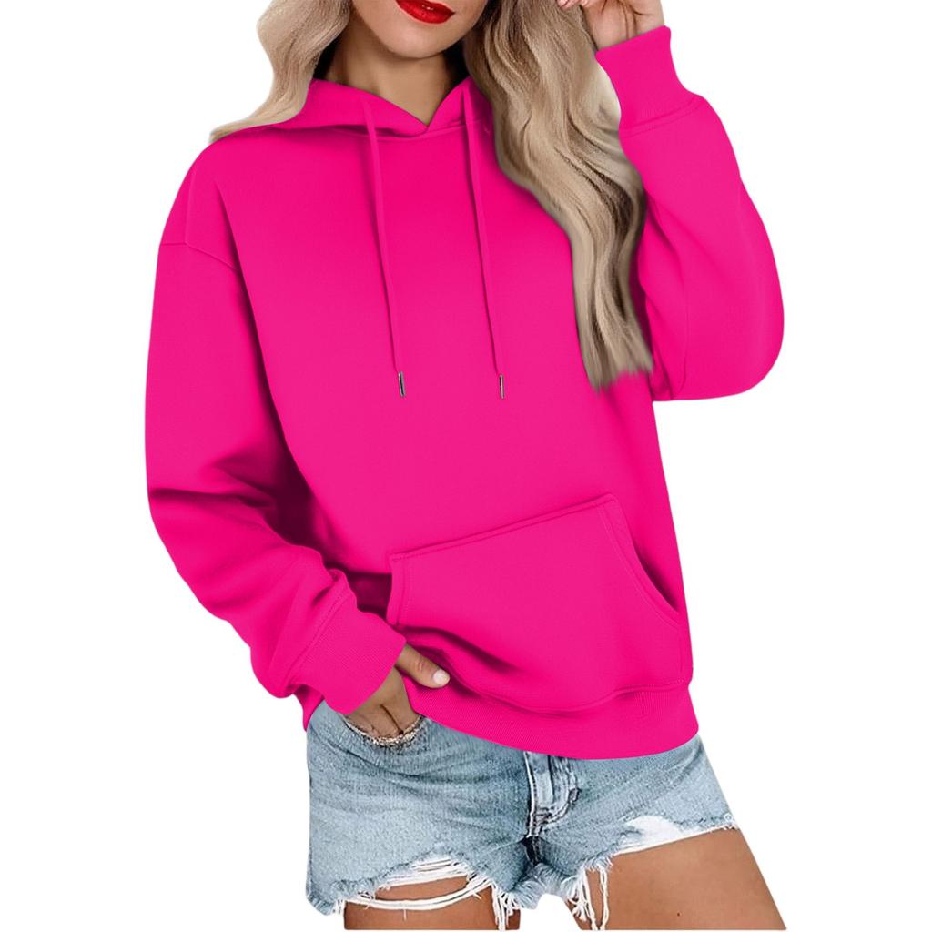 Женская повседневная свободная спортивная толстовка с капюшоном и рукавами реглан из гладкой ткани