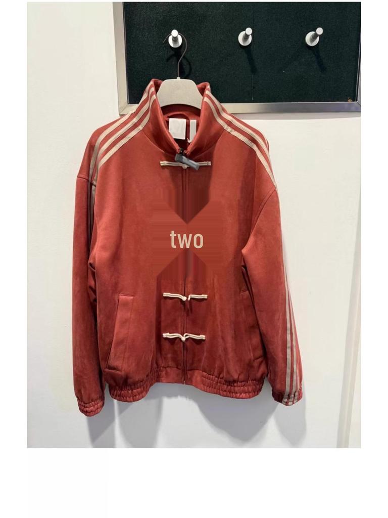 Men's Autumn Blue & White Patchwork Three-Stripe Stand Collar Jacket with Frog Buttons - New High-End Chinese Tang Suit Style.