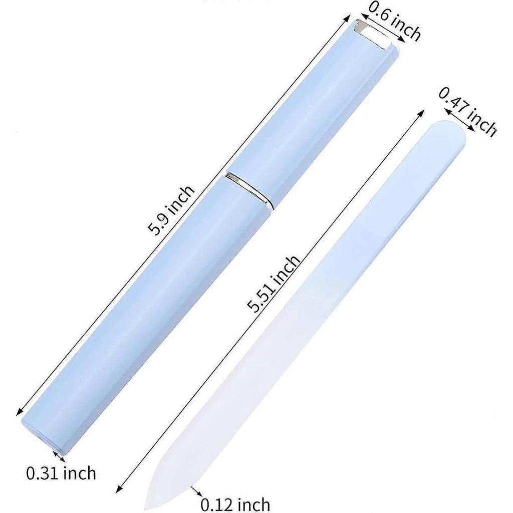 3 Pack Crystal Glass Nail File with Case,Crystal Nail File, Professional Salon