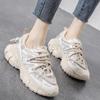 Мода Натуральная Кожа Осень Новая Мода Завязывается Круглый Носок Губка Туфли Толстые Подошвы Универсальные Увеличивающие Рост Спортивная Обувь Для Женщин