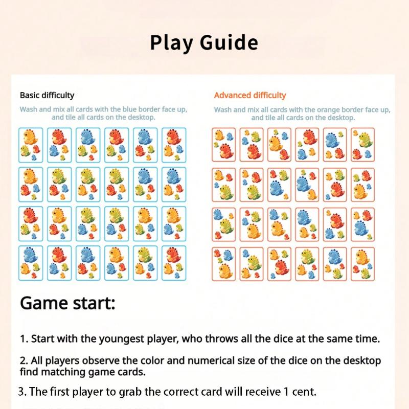 Dinosaur Card Game for Kids Fun Educational Battle Game for 2 Players, Family Board Game Dinosaur Fun Race