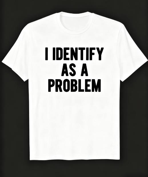 2026 New I Identify As A Problem Funny Sarcastic Humor TShirt S4XL Birthday TShirt Funny Gifts for Men