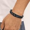 Leather Lava Rock Bead Bracelet Black Inspirational Quotes Bracelets  Husband