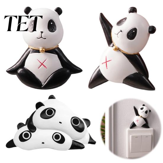 Cartoon Light Switch Surround 3D Panda Sticker, Cute Decal, Easy Peel Decorative Wall Plate Sticker & Stick Art Decor for Home Bedroom Living