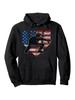 American Flag Baseball Catcher Hoodie Soft Blend Pullover with Kangaroo Pocket Perfect for All Seasons GiftsjpgHooded Sweatshirt B