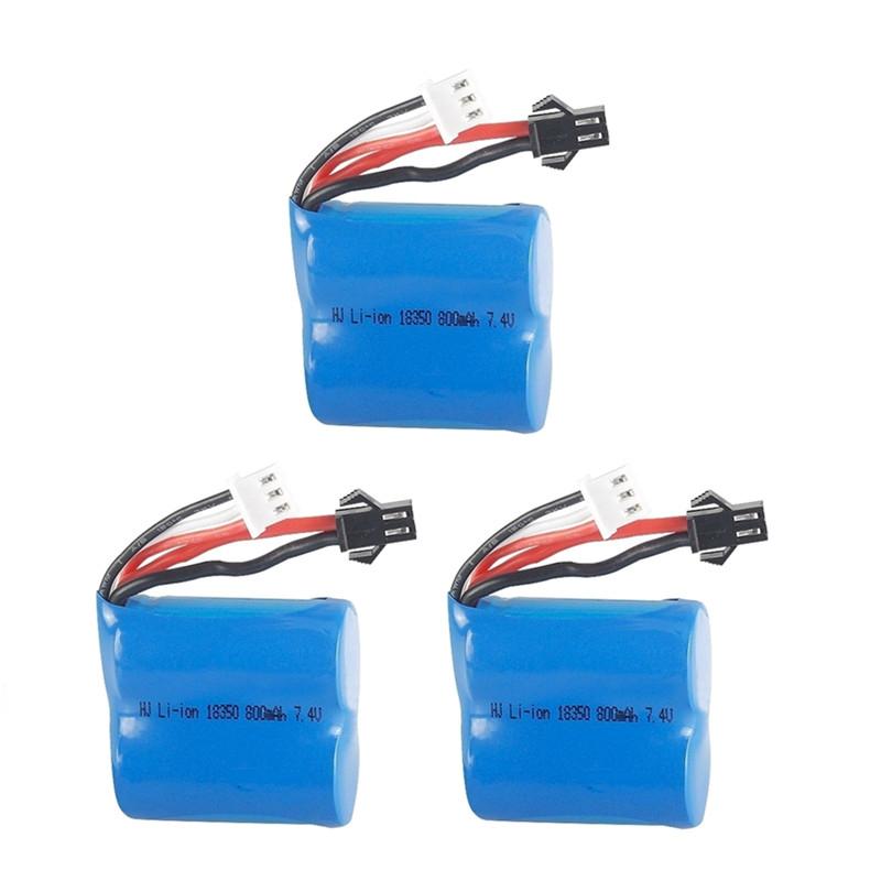 7.4V 800mAh Li-ion Battery for H100 H102 H106 18350 7.4V Battery for JJRC S1 S2 S3 S4 S5 High Speed RC Boat 1Pcs to 5Pcs