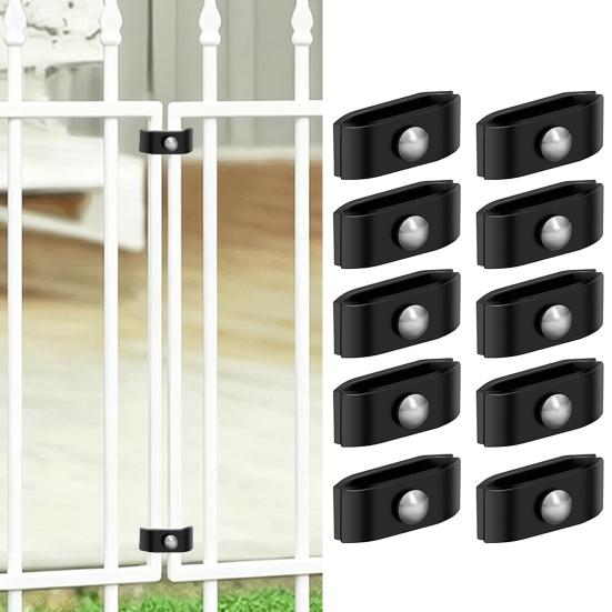 10Pcs Grid Mat Connectors Stainless Steel Fence Grid Connectors Grid Fence Panel Connectors for Double Pole Fence Attachment