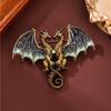 Металлическая брошь-брошь с двойной головой дракона, матовая отделка, 1 шт., унисекс, булавка-животное, модный аксессуар для пиджака, рюкзака, повседневного наряда