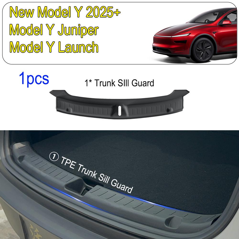 For Tesla New Model Y LAUNCH 2025 Juniper 2025+ Trunk Threshold Strip TPE Anti Scratch Protection Lid Cover Trunk Sill Guard Mat