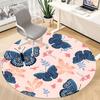 1pc Butterfly Floral Office Round Area Rug, Indoor Mat Suitable For Office, Under Office Chairs Bedroom Living Room Home Decor, Room Deco