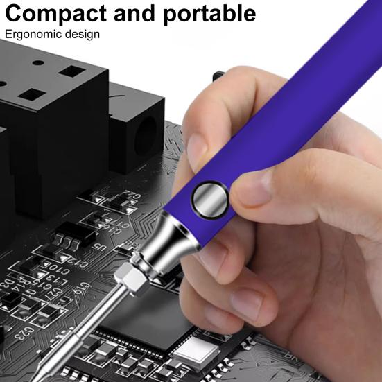 Электрический паяльник в комплекте с регулируемой температурой, быстрый нагрев, портативный, легкий дизайн, перезаряжаемый беспроводной паяльник-ручка