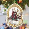 Indoor Outdoor Decor Santa Riding Horse Christmas Ornament, Acrylic Hanging Pendant with String, Holiday Decorations Festive Tree for Living