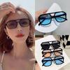 Double Beam Square Sunglasses Big Frame Retro Eyewear UV Protection Pilot Sun Glasses Travel