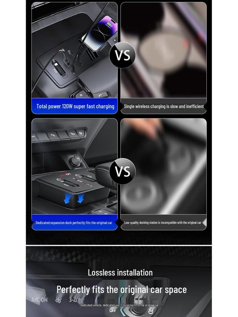 120 Вт Супербыстрая Беспроводная Автомобильная Зарядка Q5L, Док-станция-расширитель и Аксессуар для Модификации Интерьера