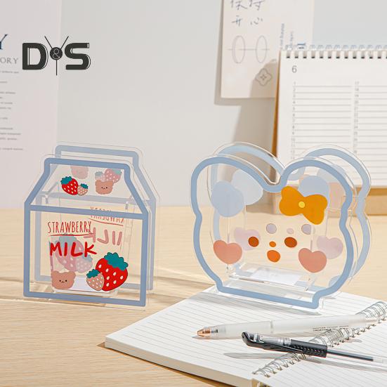 Прозрачный акриловый держатель для ручек в форме мультяшного молока/медведя, настольный ящик для хранения кистей для макияжа, органайзер для домашнего офиса, школьных принадлежностей