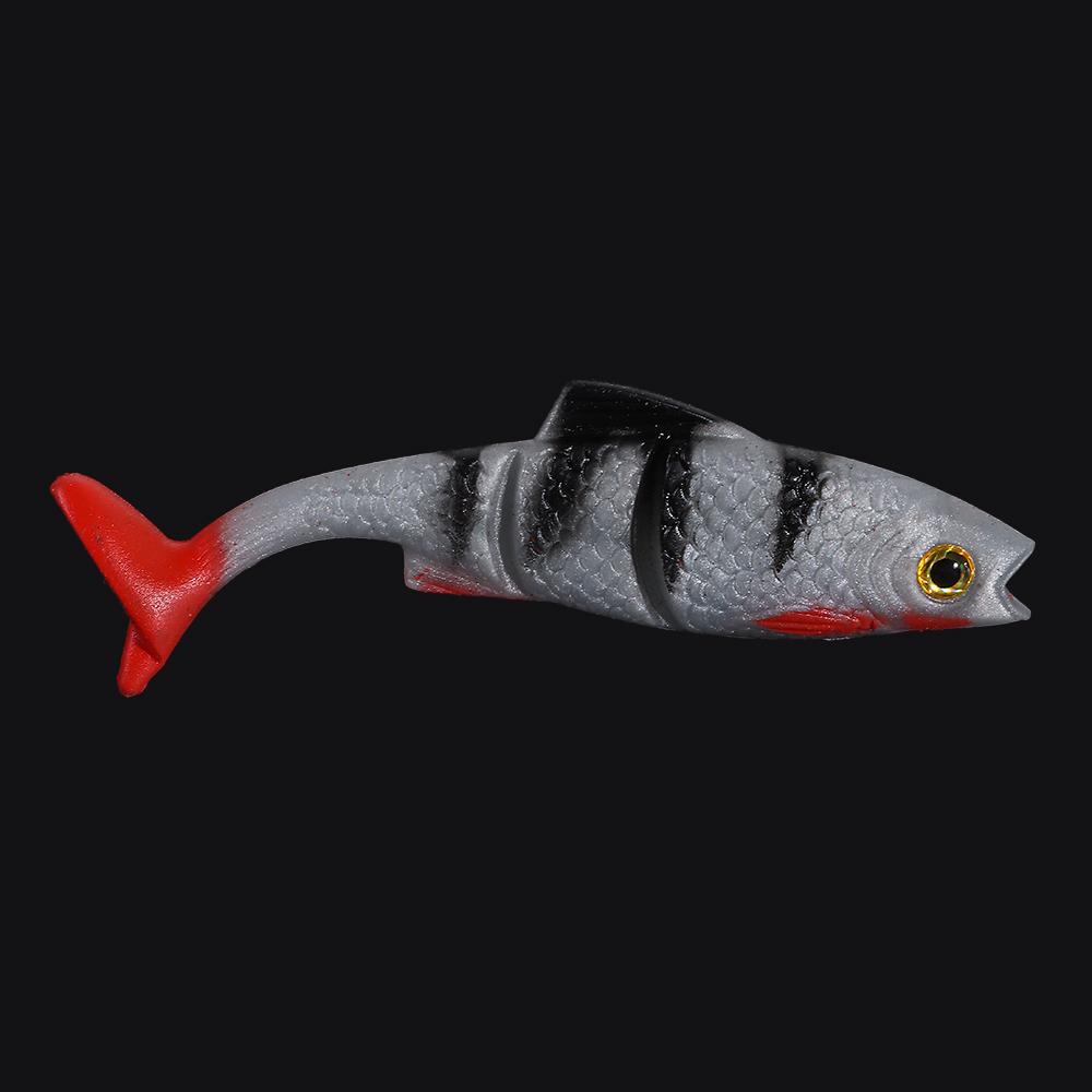 Portable 8cm Soft Fishing Lures T Tail 3D Eyes Artificial Swimbait Artificial Fish PET Simulated Fake Bait Out Fishing