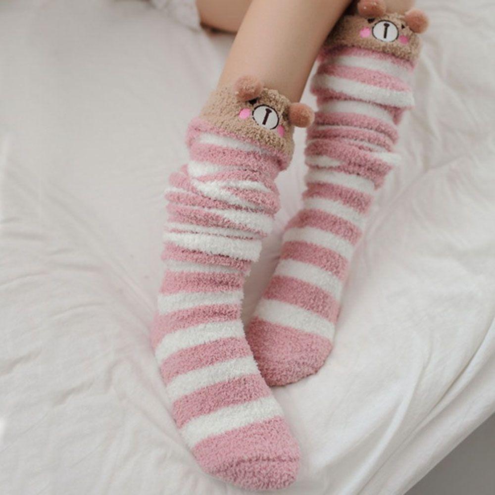 Girl Compression Kawaii Sock Japanese Animal Knee Long Thigh High Striped Warm Socks Winter