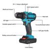 21V Cordless Electric Impact Drill Screwdriver 3 Functions Power Tools Lithium Battery Hand Drill with Box + Drill Bit Set