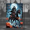 1pc Dark Halloween Garden Flag Horro Sleepy Hollow Print Suitable for Halloween Yard Outside Decoration No Flag Pole 12X18 Inch