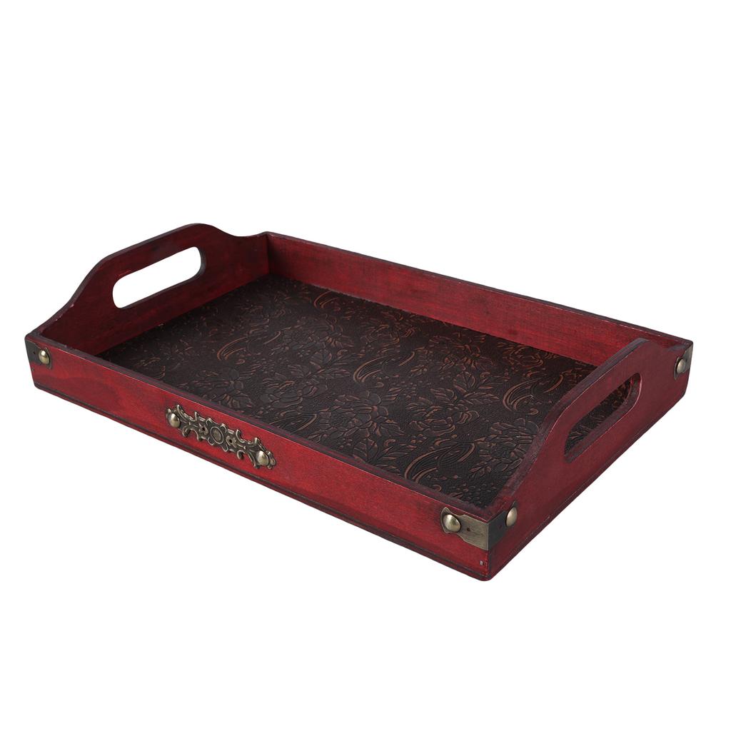 Rectangular Wooden Tea Tray with Carving Deisgn For Chinese Kung Fu Tea Cups And Food Display Home Decor Table Accessory