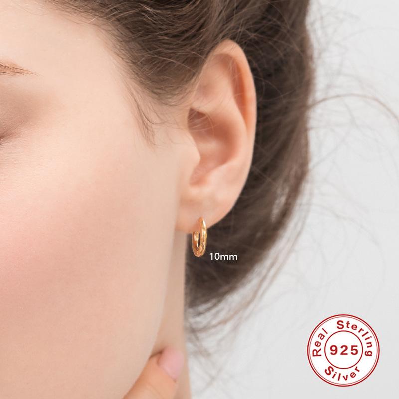 S925 Стерлинговое серебро Модные Ins Многоразмерные 6/8/10 мм Три глянцевых базовых набора серьги серьги