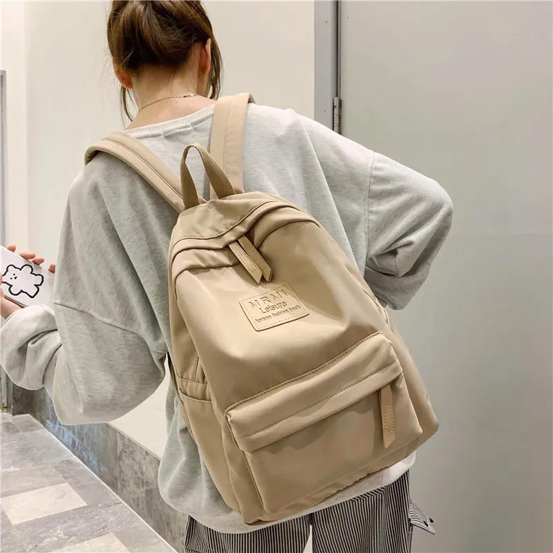 Водонепроницаемый школьный рюкзак, студенческий рюкзак из ткани Оксфорд, рюкзак в консервативном стиле, однотонный универсальный рюкзак