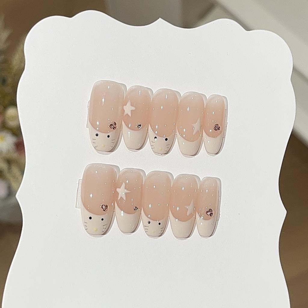 Французский котенок, повседневный телесный цвет, расписанный вручную, кожаная пудра, французская звезда KT, небольшая куча доспехов Drill Wear