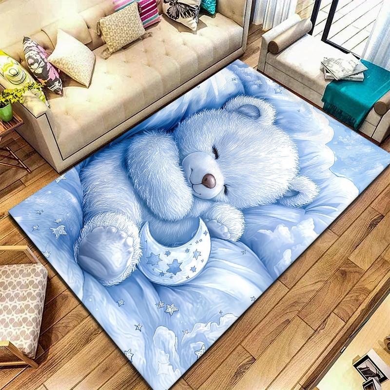 Blue cloud sleep animalPattern Square Carpet,Area Rug,Carpet Rug for Living Room Bedroom Sofa Playroom Decor,Non-slip Floor Mat,Holiday Birthday Gifts