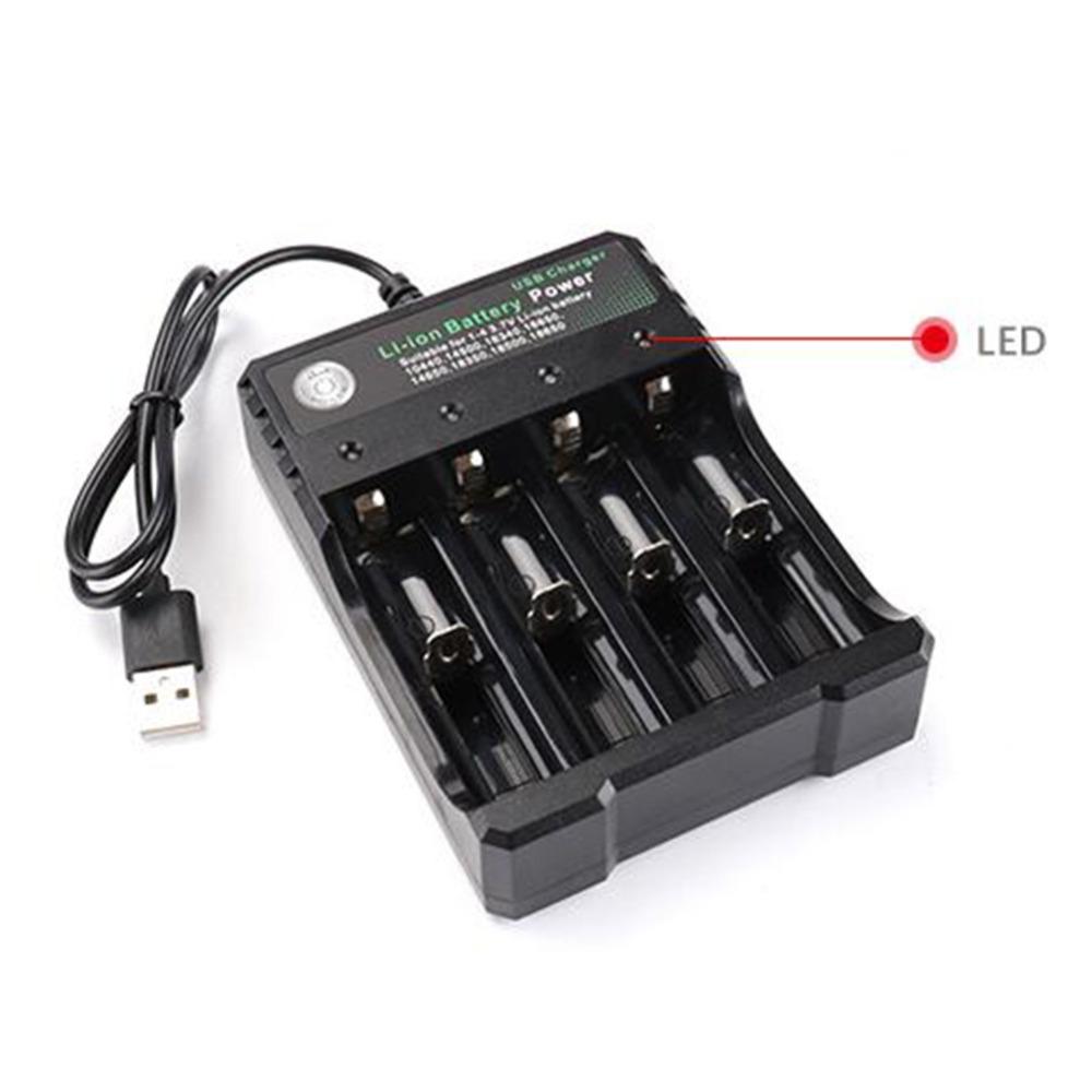 4-слотовый зарядное устройство для аккумуляторов 18650 3,7 В Li-ion USB независимая зарядка 2X 3X 4X Портативное электронное зарядное устройство для аккумуляторов 16340 14500 26650