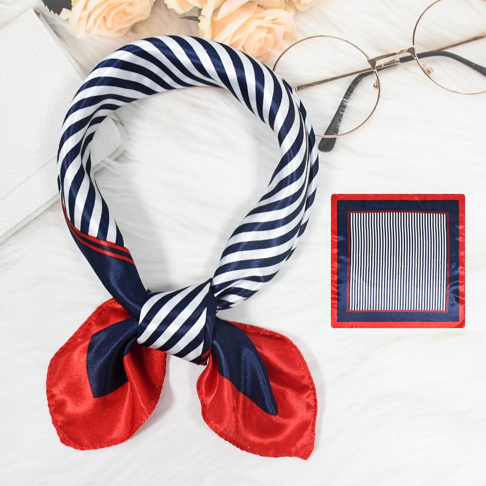 Новый модный высококачественный шелковый шарф квадратный шарф цепочка имитация шелка 50x50 маленький шарф для женщин