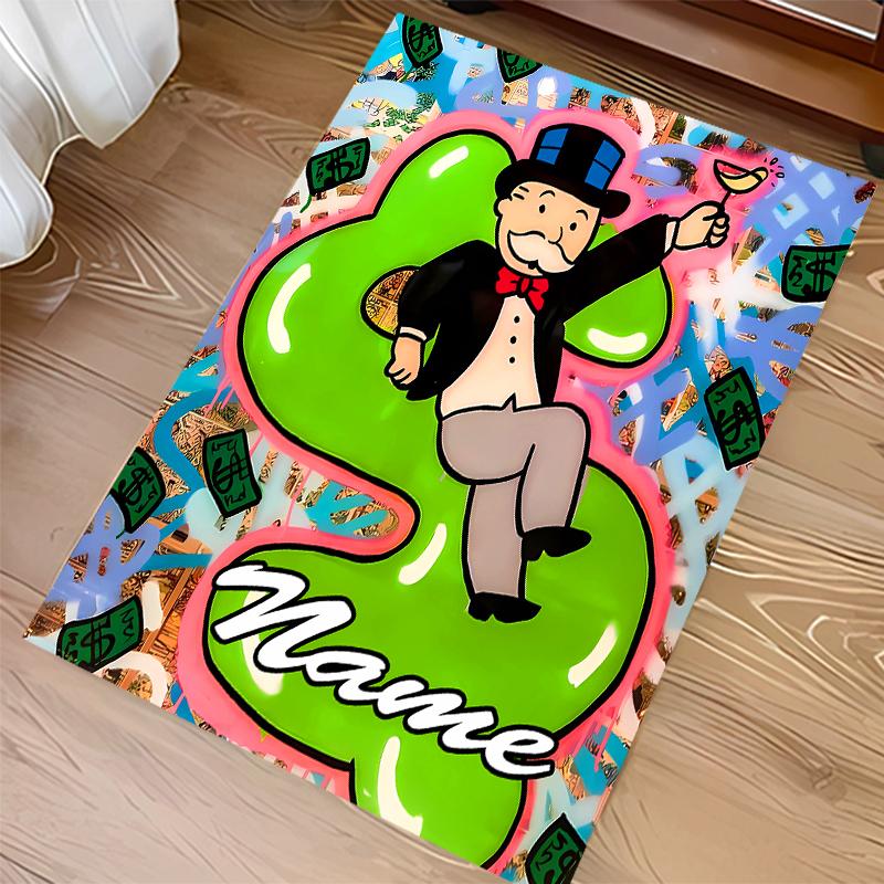 Custom personalization Mr. Monopoly Print Area Rug - Soft, Washable Non-Slip Indoor Mat,Living Room,Home&Office Decorative Rug